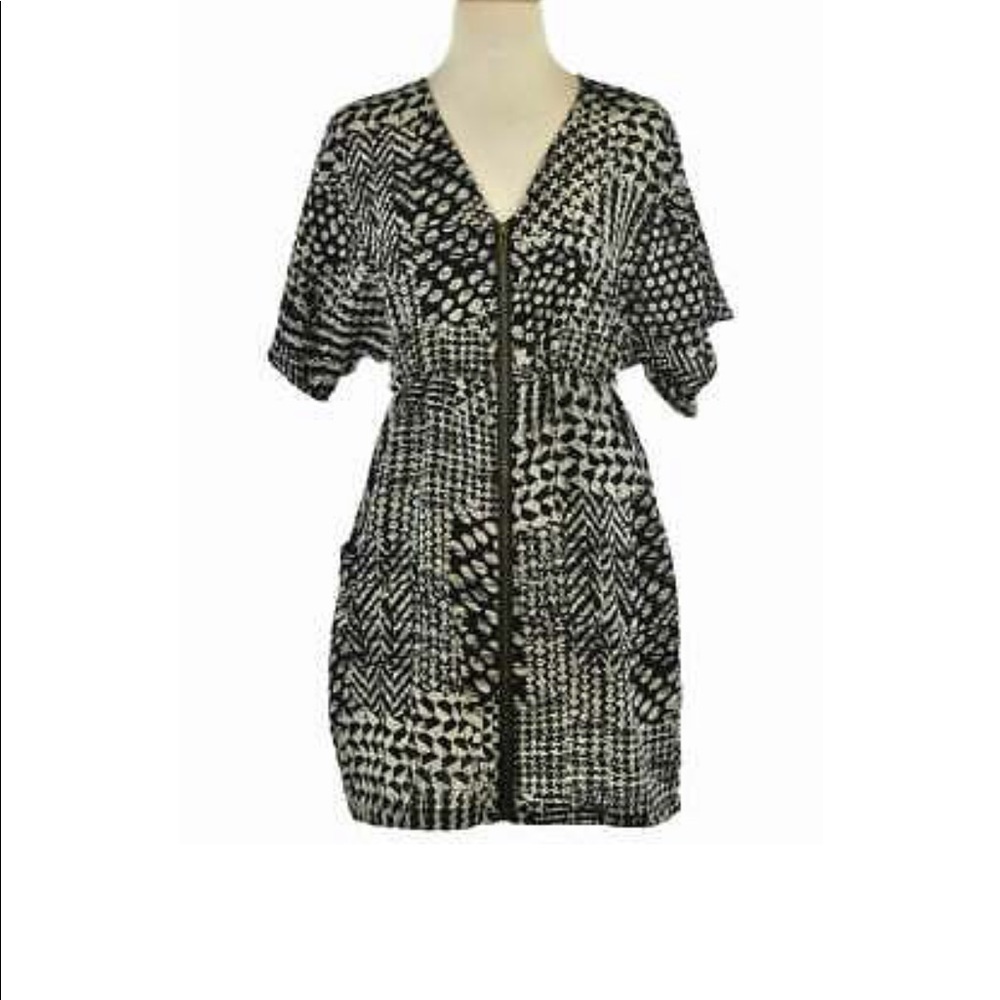 Tramp geometric zipper front mini dress